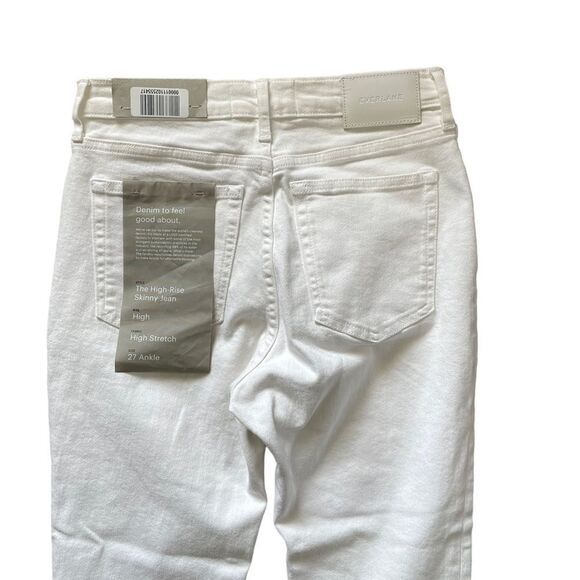 NWT EVERLANE High Rise Skinny Jean White Size 27 Ankle - Picture 9 of 11